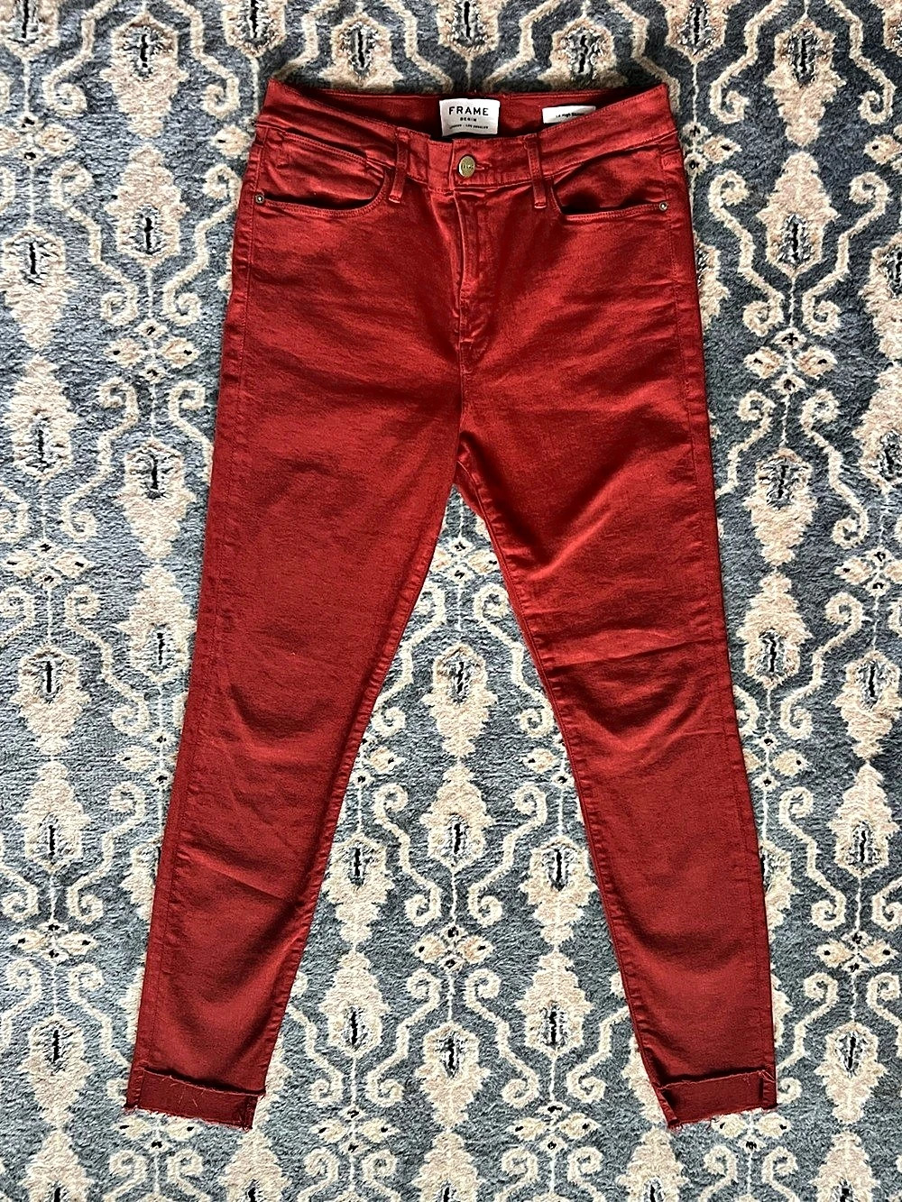 NWOT FRAME Le High Skinny Turkish Red Skinny Jeans Waist 30 Like New